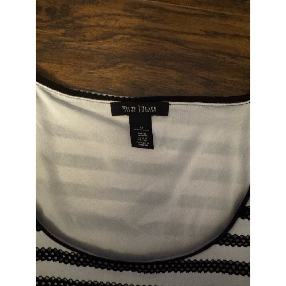 White House Black Market Striped Women’s Top Medium - Picture 2 of 5